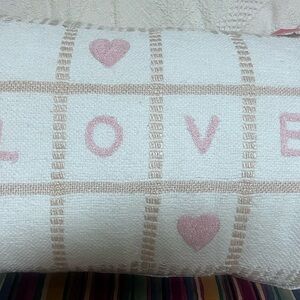 White and Pink Love Pillow